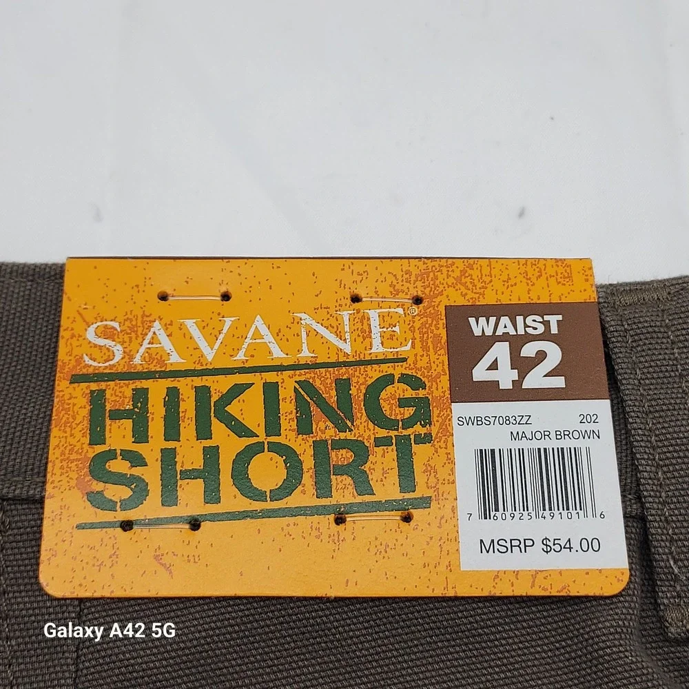 Savane Mens Hiking Shorts Brown Size 42 Cargo Pockets UPF 30 SWBS7083ZZ‎